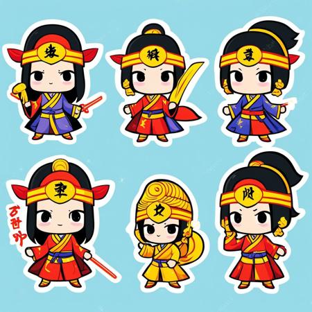 00102-20230831115451-7778-Super sparkle ninja woman StickerSheet  _lora_SDXL-StickerSheet-Lora_1_, Very detailed, clean, high quality, sharp image, Empero.jpg